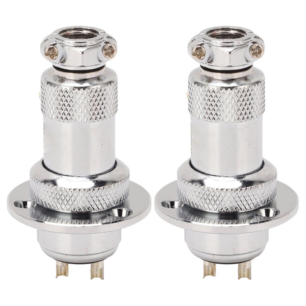 2 kpl Aviation Plug Connector 2 Pin Pyöreä sinkkipohjainen metalliseos Kuori hopeoitu kuparilankaliitin AC DC 250V 20mm hinta ja tiedot | Muuntimet ja invertterit | hobbyhall.fi