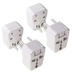 4 kpl Pistokeadapteri US EU AU UK Travel Power Converter Messinkikosketin 100?250VAC latausta varten hinta ja tiedot | Muuntimet ja invertterit | hobbyhall.fi