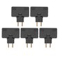 5 kpl EU Socket Converter Cordless 180 Degree Extension 1-3 EU Plug Adapter 110?250V Musta hinta ja tiedot | Muuntimet ja invertterit | hobbyhall.fi