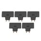 5 kpl EU Socket Converter Cordless 180 Degree Extension 1-3 EU Plug Adapter 110?250V Musta hinta ja tiedot | Muuntimet ja invertterit | hobbyhall.fi