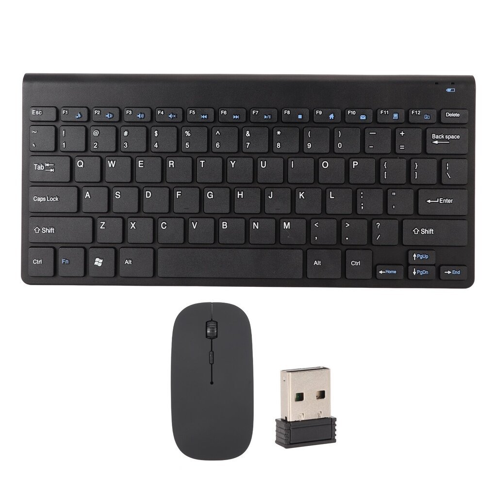 Smart Wireless Keyboard Mouse Kit Hiljainen LED-ilmaisin Vedenpitävä Virransäästö Kompakti Näppäimistö Hiirisarja Office Black hinta ja tiedot | Näppäimistöt | hobbyhall.fi