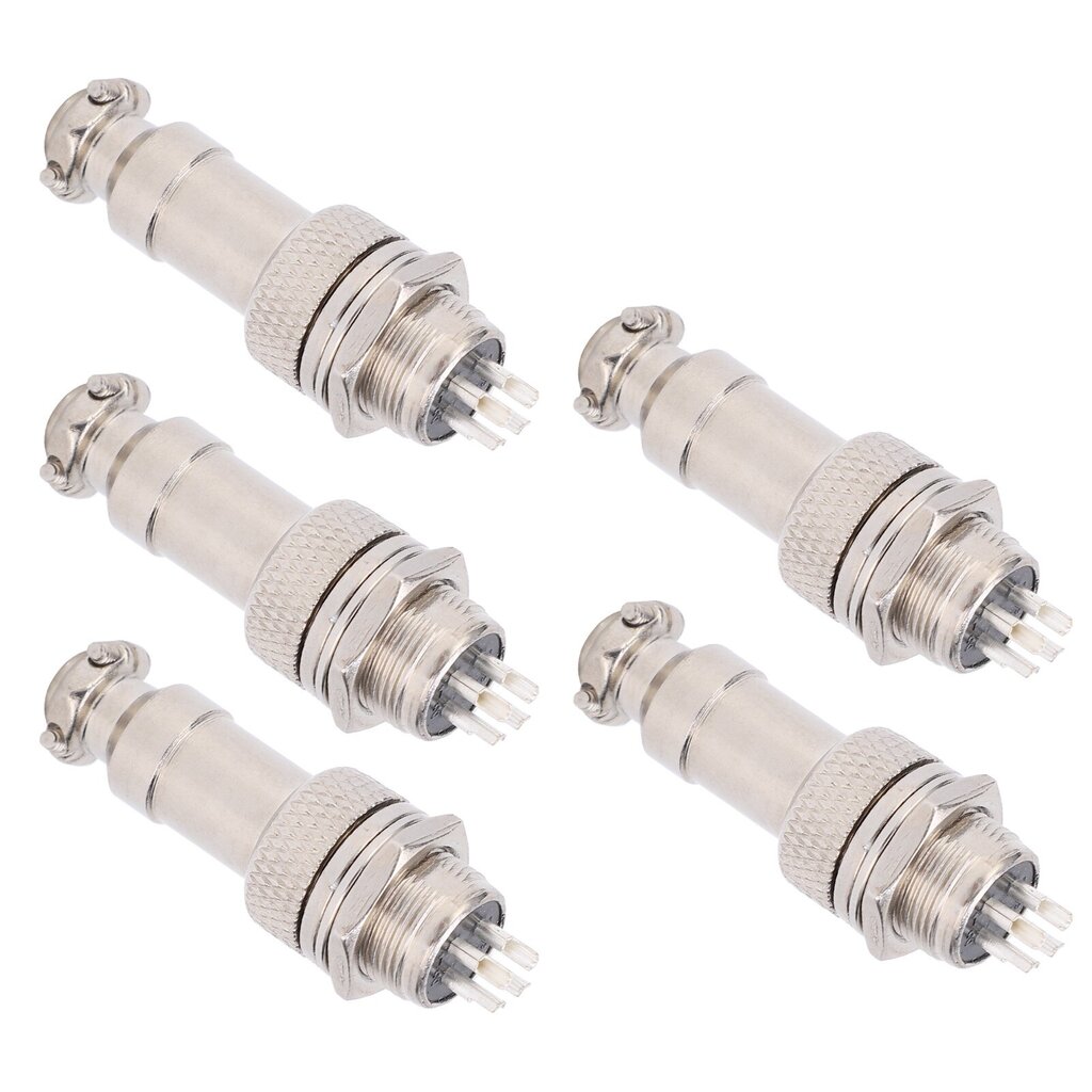 5 kpl Aviation Plug Connector uros naaras johdinpaneeli teho runko metalliliittimet 5A GX12 450V4pin hinta ja tiedot | Muuntimet ja invertterit | hobbyhall.fi