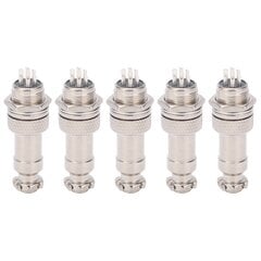 5 kpl Aviation Plug Connector uros naaras johdinpaneeli teho runko metalliliittimet 5A GX12 450V4pin hinta ja tiedot | Muuntimet ja invertterit | hobbyhall.fi