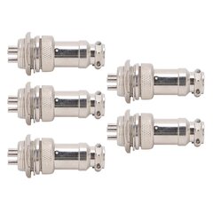 5 kpl Aviation Plug Connector uros naaras johdinpaneeli teho runko metalliliittimet GX16 16mm 450V3pin hinta ja tiedot | Muuntimet ja invertterit | hobbyhall.fi