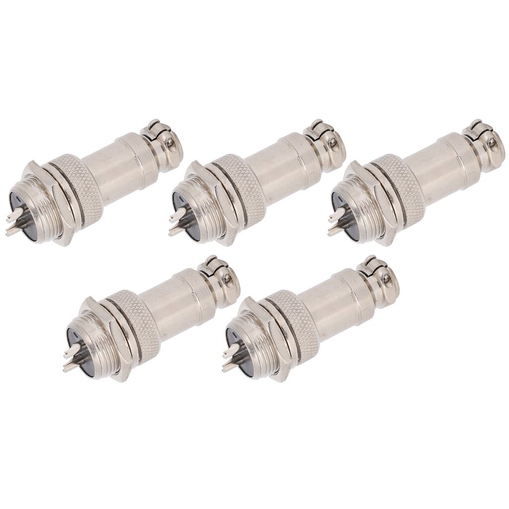 5 kpl Aviation Plug Connector Uros Naaras Lankapaneeli Tehorunko Metalliliittimet GX16 16mm 450V2pin hinta ja tiedot | Muuntimet ja invertterit | hobbyhall.fi