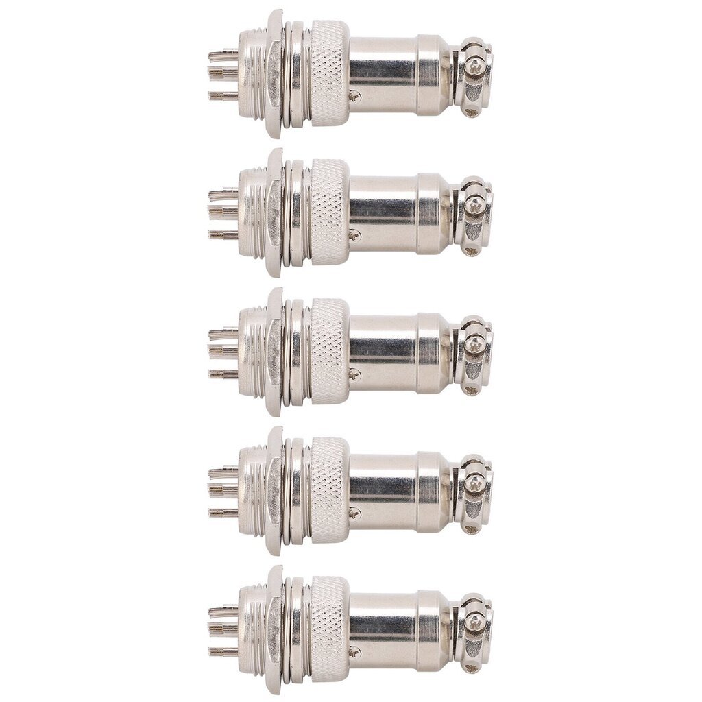 5 kpl Aviation Plug Connector uros naaras johdinpaneeli teho runko metalliliittimet GX16 16mm 450V6pin hinta ja tiedot | Muuntimet ja invertterit | hobbyhall.fi