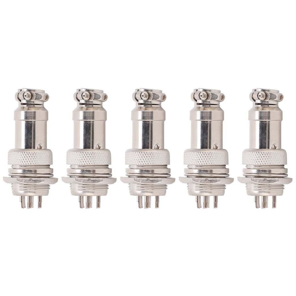 5 kpl Aviation Plug Connector uros naaras johdinpaneeli teho runko metalliliittimet GX16 16mm 450V6pin hinta ja tiedot | Muuntimet ja invertterit | hobbyhall.fi