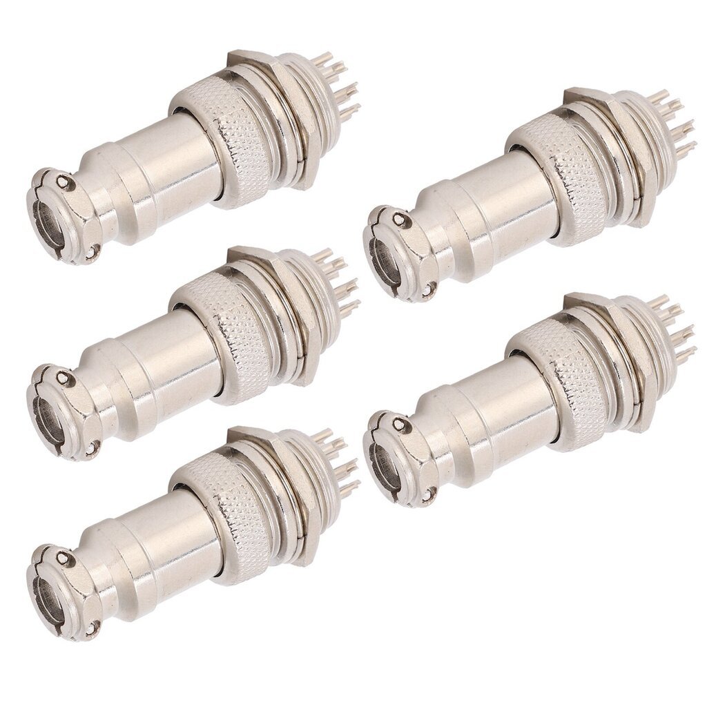 5 kpl Aviation Plug Connector uros naaras johdinpaneeli teho runko metalliliittimet GX16 16mm 450V9pin hinta ja tiedot | Muuntimet ja invertterit | hobbyhall.fi