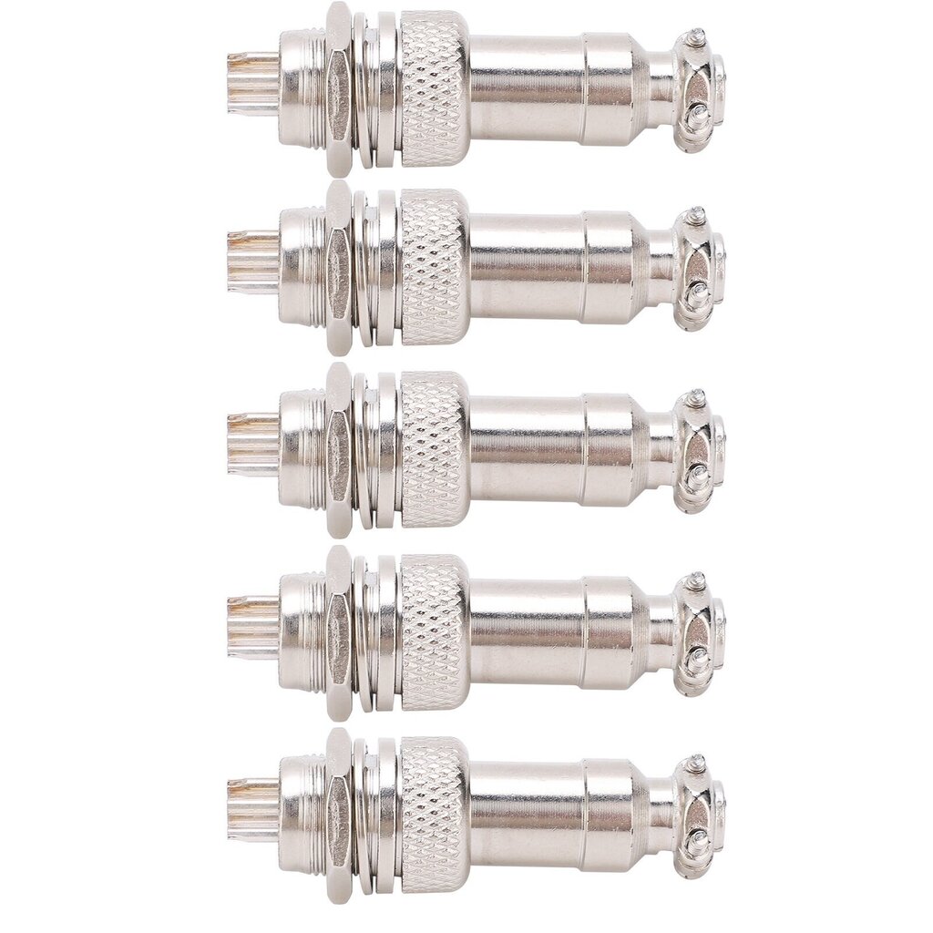 5 kpl Aviation Plug Connector uros naaras johdinpaneeli teho runko metalliliittimet 5A GX12 450V6pin hinta ja tiedot | Muuntimet ja invertterit | hobbyhall.fi