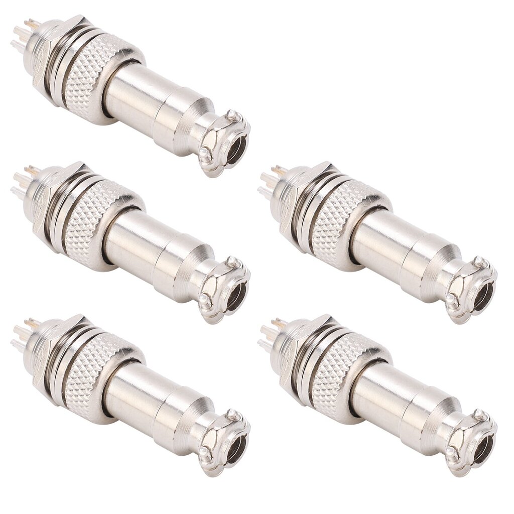 5 kpl Aviation Plug Connector uros naaras johdinpaneeli teho runko metalliliittimet 5A GX12 450V6pin hinta ja tiedot | Muuntimet ja invertterit | hobbyhall.fi