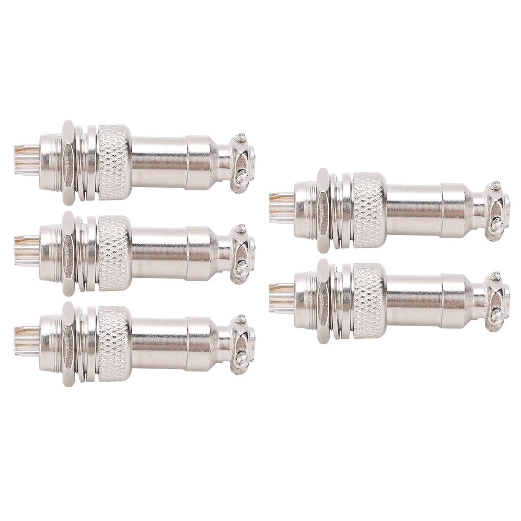 5 kpl Aviation Plug Connector uros naaras johdinpaneeli teho runko metalliliittimet 5A GX12 450V6pin hinta ja tiedot | Muuntimet ja invertterit | hobbyhall.fi