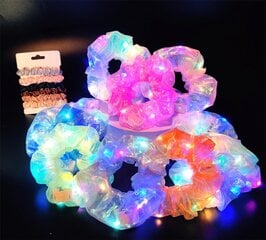 Light Up Scrunchies Halloween Party Favor, LED Scrunchy-hiussiteet naisten ja tyttöjen hiuksille 80-luvulla, Glow in the Dark Party Supplies Festival Rave Accessories hinta ja tiedot | Miesten korut | hobbyhall.fi