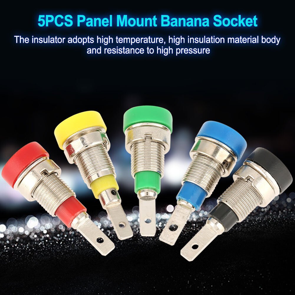 5 kpl Mix Color Banana Socket 2,0mm Jack paneeliasennustestien antureille hinta ja tiedot | Muuntimet ja invertterit | hobbyhall.fi