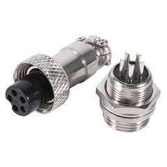 10 Setti GX12 5Pin 12mm Aviation Plug Uros Naaras Metalliliitin hinta ja tiedot | Muuntimet ja invertterit | hobbyhall.fi