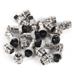 10 sarjan GX12 6-nastainen 12 mm Aviation Plug uros naaras metallinen pistorasialiitin hinta ja tiedot | Muuntimet ja invertterit | hobbyhall.fi