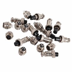 10 sarjan GX12 4Pin 12mm Aviation Plug Uros Naaras Metalliliitin hinta ja tiedot | Muuntimet ja invertterit | hobbyhall.fi