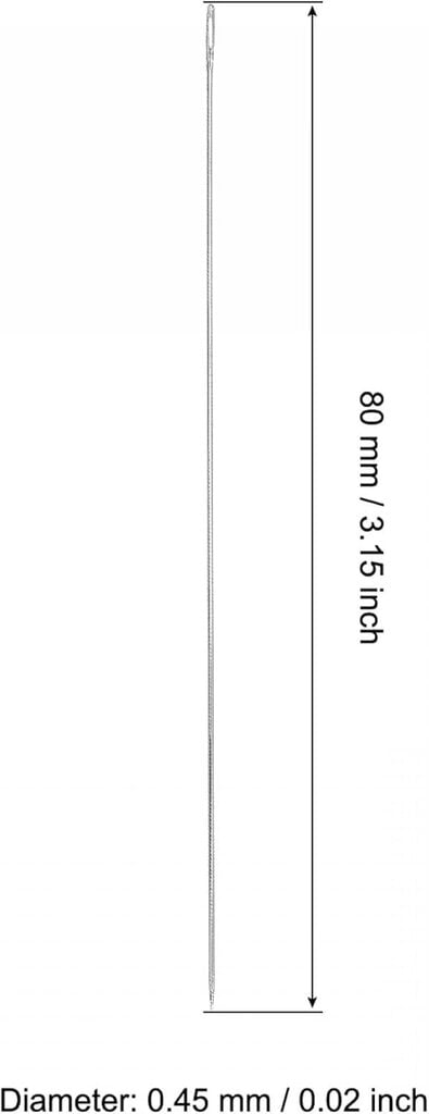 Korjausneulat Hienot, ohuet pitkät suorat ompelulangat ruostumaton teräs 3,15 tuumaa 50 kpl hopean sävy 80 mm x 0,45 mm hinta ja tiedot | Miesten korut | hobbyhall.fi
