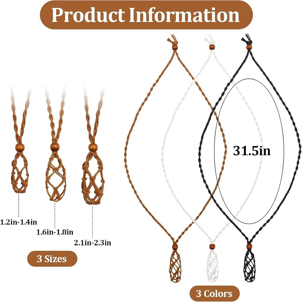 9 kpl kristallikaulakorupidike, säädettävä SML-kristallipidike, kudottu häkki, kristallipidike kaulakoruja korujen valmistukseen tee-se-itse askartelutarvikkeita kivi hinta ja tiedot | Miesten korut | hobbyhall.fi