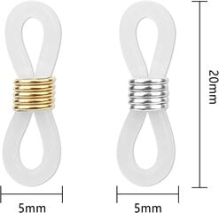20 kpl silmälasien ketjunpäät, säädettävät jousien kumipäät liittimet silmälasien pidikkeeseen kaulakoru ketjun hihna, kulta ja hopea sormus (kirkas) Clea hinta ja tiedot | Miesten korut | hobbyhall.fi