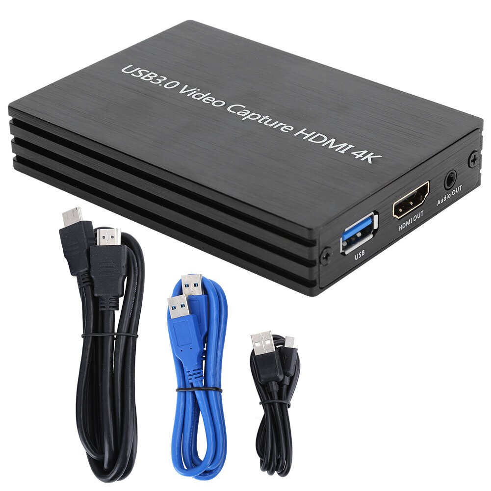 S300 4K HDMI Capture Card USB 3.0 DriverFree Game Live Microphone 1080P HD Loop Video Recording Box hinta ja tiedot | Kannettavien tietokoneiden lisätarvikkeet | hobbyhall.fi