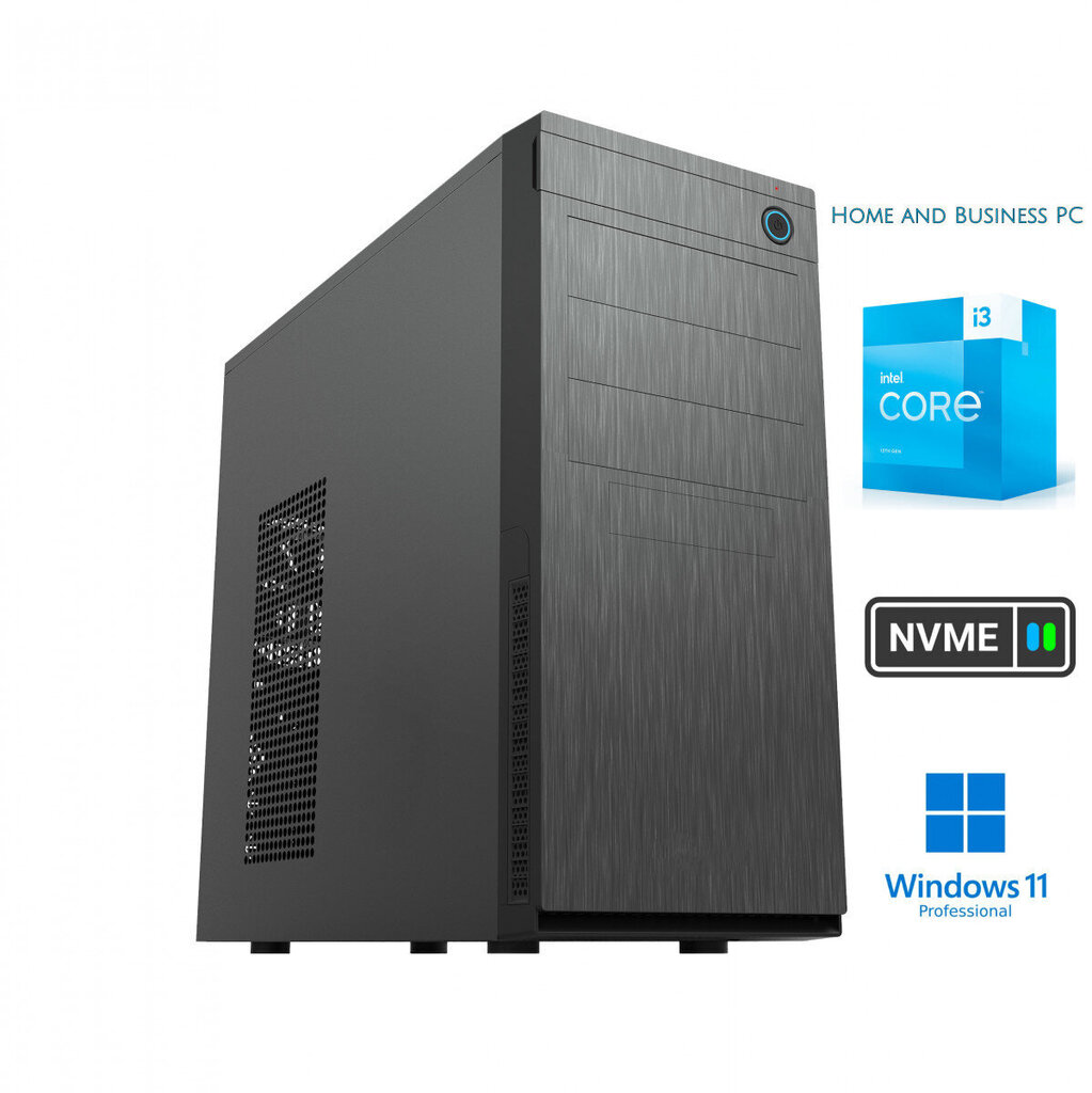 H&B i3-13100 16GB 512GB NVME SSD Windows 11 Professional hinta ja tiedot | Pöytätietokoneet | hobbyhall.fi