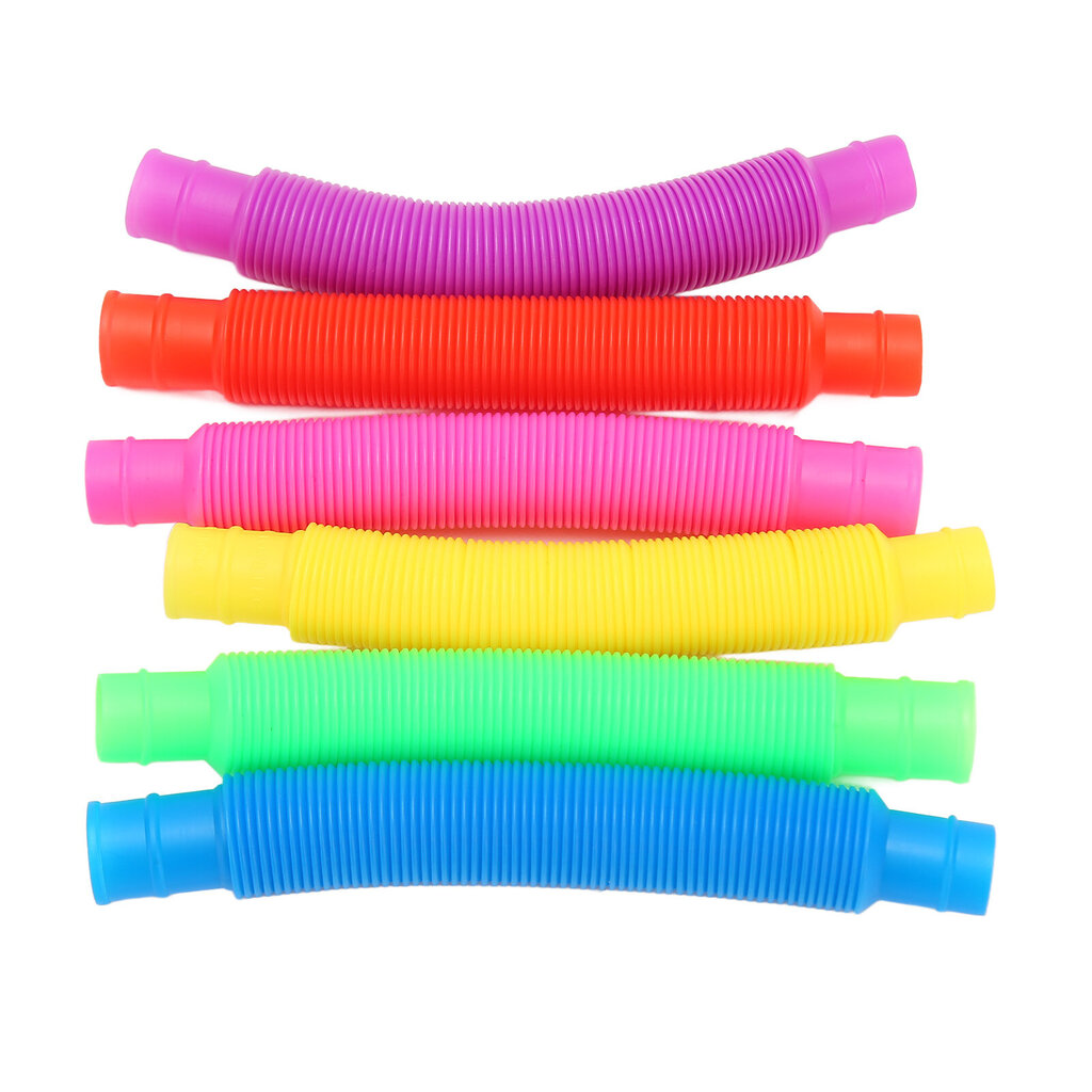 Pop Tubes Sensory Lelu 6 väriä sisäänvedettävä Pop Tubes Fidget-lelu stressin ja ahdistuksen lievitykseen hinta ja tiedot | Kissan lelut | hobbyhall.fi