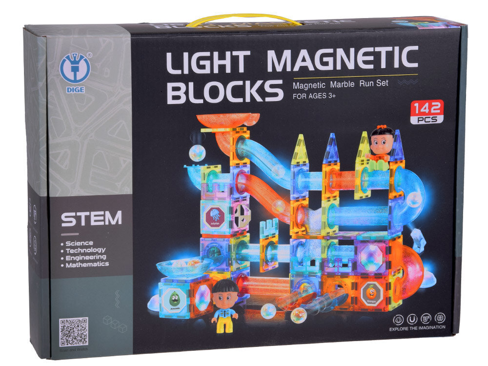 Magneettipalikkasarja valotehosteilla 142 kpl hinta ja tiedot | LEGOT ja rakennuslelut | hobbyhall.fi