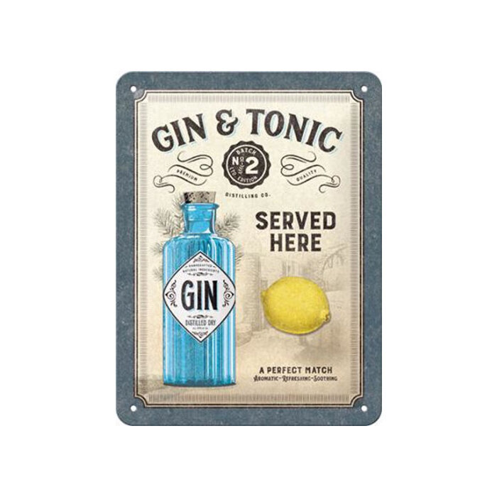 Kyltti 15x20cm / Gin & Tonic Served Here hinta ja tiedot |  Pilailulahjat | hobbyhall.fi