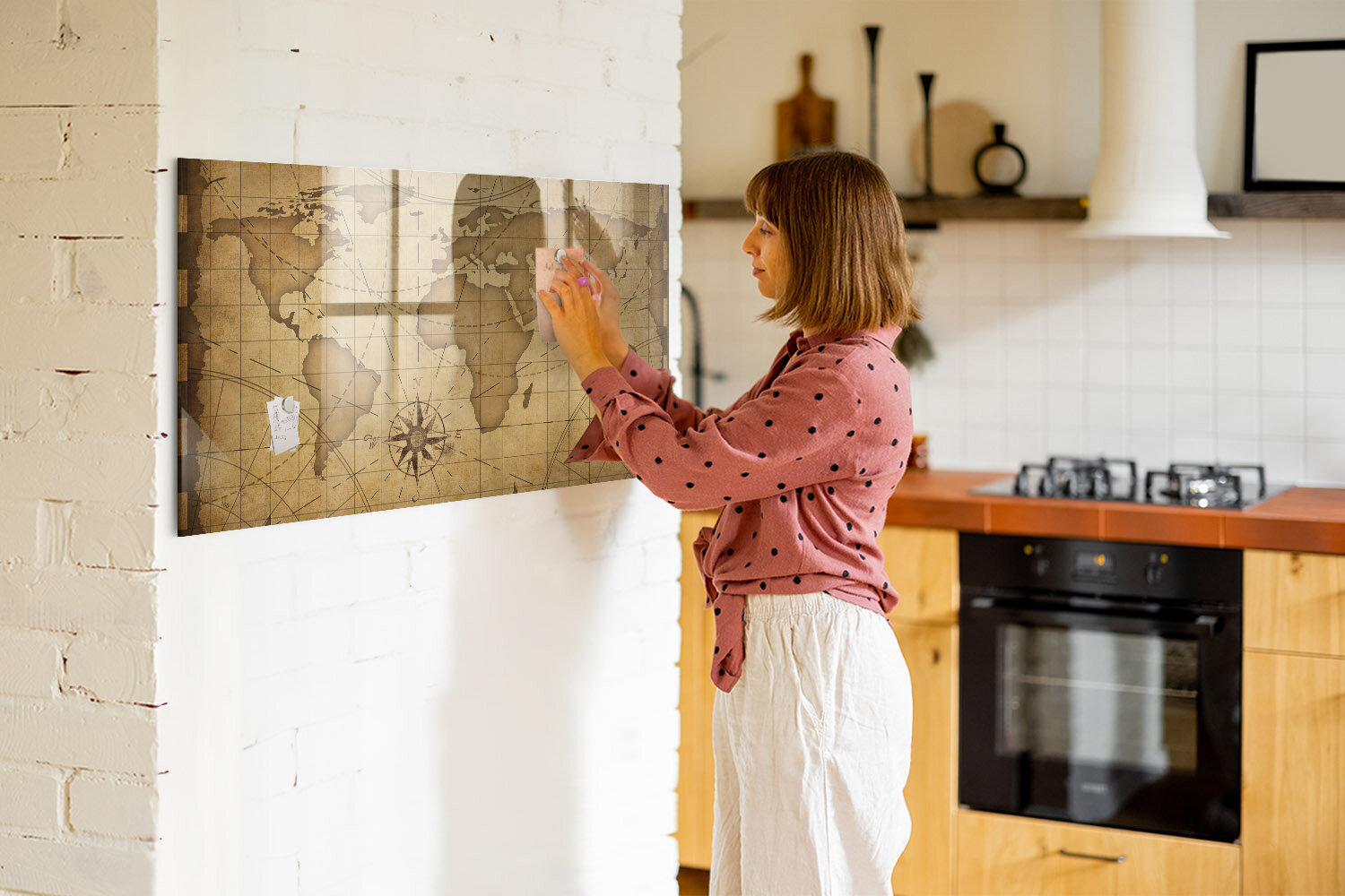 Magneettitaulu Vintage World Map, 120x60 hinta ja tiedot | Toimistotarvikkeet | hobbyhall.fi