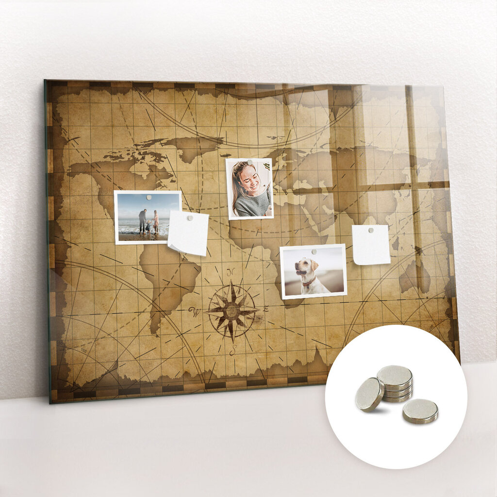 Magneettitaulu Vintage World Map, 120x60 hinta ja tiedot | Toimistotarvikkeet | hobbyhall.fi