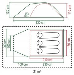 Teltta Coleman Pingora 3, musta/vihreä hinta ja tiedot | Teltat | hobbyhall.fi