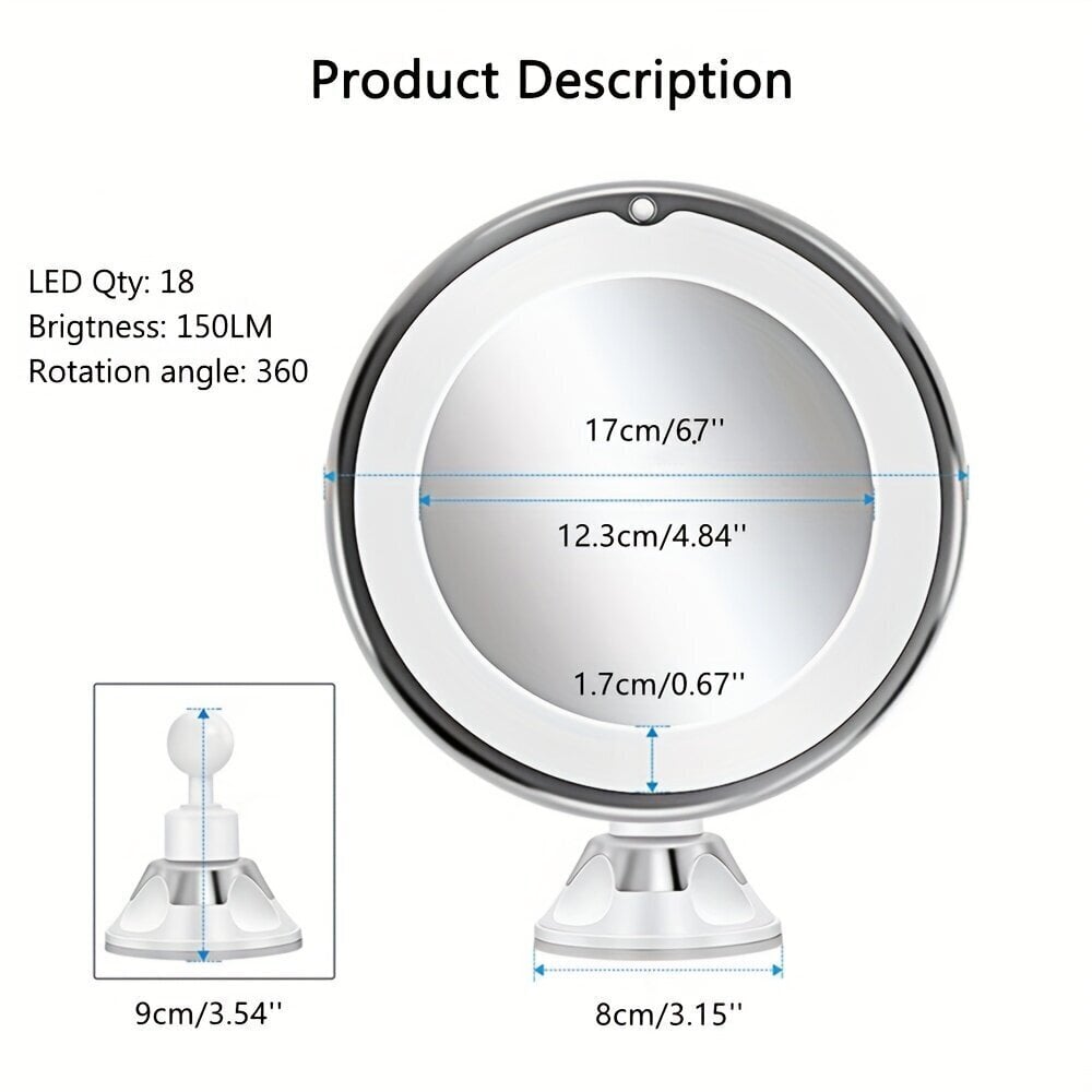 Suurennaava meikkipeili, 17 cm hinta ja tiedot | Kosmetiikkalaukut ja peilit | hobbyhall.fi