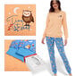 Naisten pyjama CORNETTE OWLS 467/373 Puuvilla beige pöllö hinta ja tiedot | Yöasut ja pyjamat | hobbyhall.fi