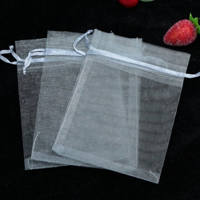 Lahjapussit - organza, 9 x 12 cm - koruille, jalokivikoruille, karamelleille, hääjuhlille, lahjapaketointiin. 100 kpl. hinta ja tiedot | Lahjapaketointi | hobbyhall.fi