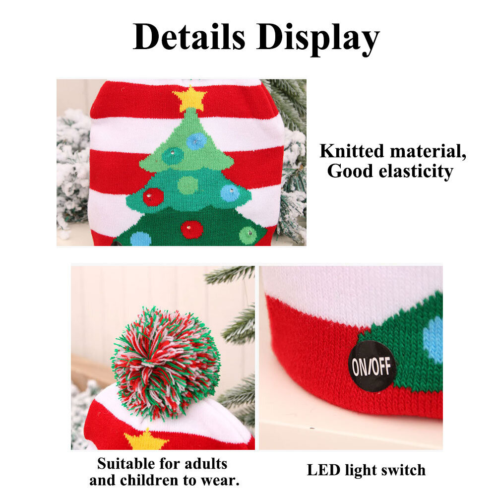 Unisex akryyli hattu LED，Christmas hatut hinta ja tiedot | Miesten hatut, huivit ja käsineet | hobbyhall.fi