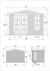 Puutarhatoimisto Timbela M334FB+H334FBRED lattialla ja laatoilla hinta ja tiedot | Piharakennukset | hobbyhall.fi