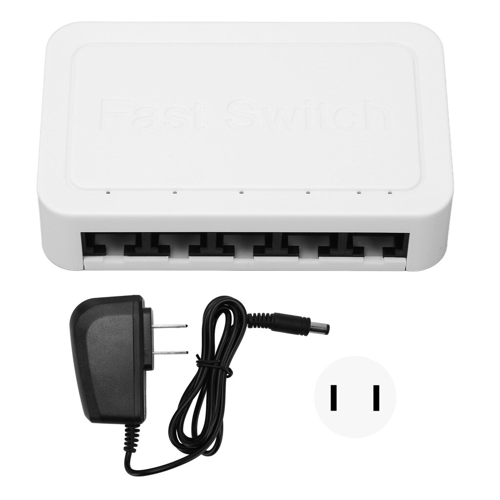 5-porttinen Ethernet-kytkin 10/100Mbps RJ45-portit 4KV Thunder Protection Fast Ethernet Switch Pöytäkoneen Ethernet-jakaja 100-240V US Plug hinta ja tiedot | Web-kamerat | hobbyhall.fi