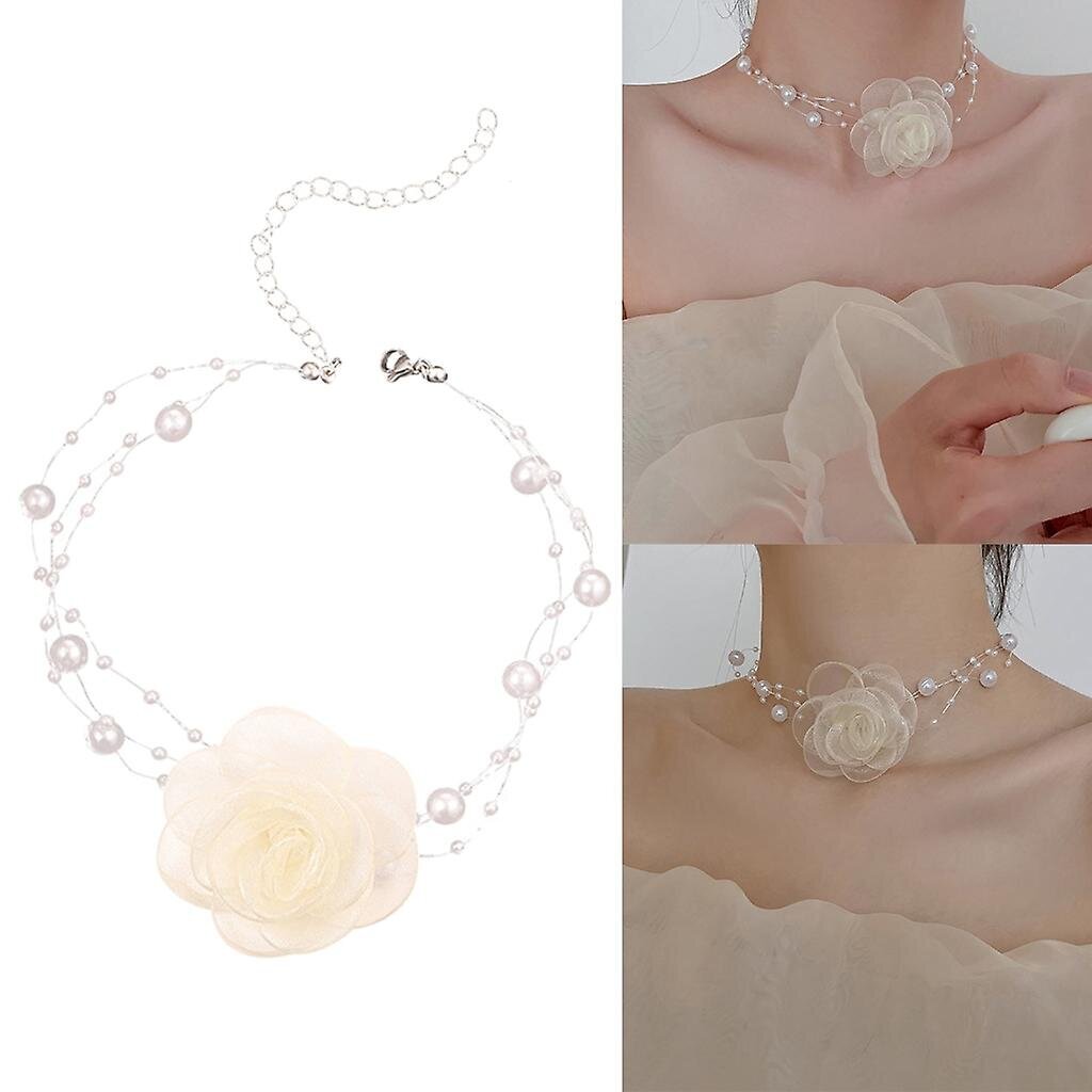 Flower Pearl Fairy Neck Chain Choker Kaulakoru Statement Korut Syntymäpäivälahja hinta ja tiedot | Kaulakorut | hobbyhall.fi