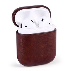 Ruskea Apple AirPods 1/2 Bag Case Suojakotelo nahkaa Nahanruskea hinta ja tiedot | Kuulokkeiden tarvikkeet | hobbyhall.fi