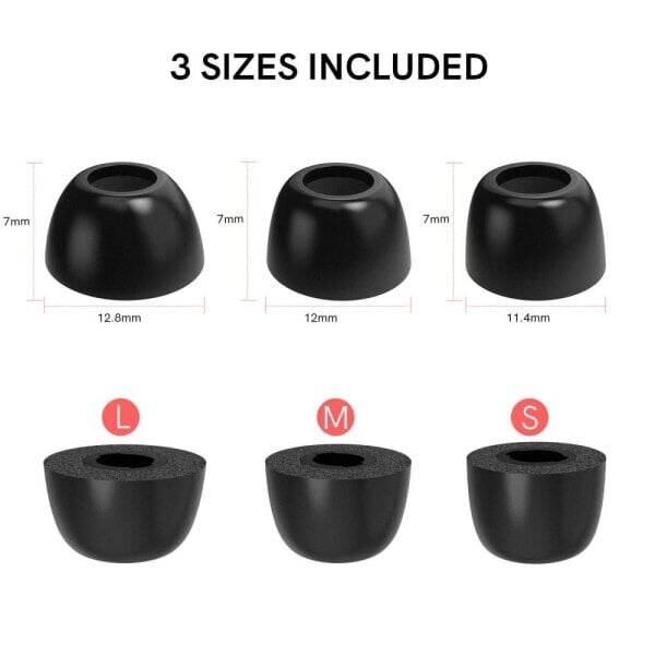 3-PACK korvatulpat / nappikuulokkeet Galaxy Buds Pro/Buds Pro 2 musta hinta ja tiedot | Kuulokkeiden tarvikkeet | hobbyhall.fi