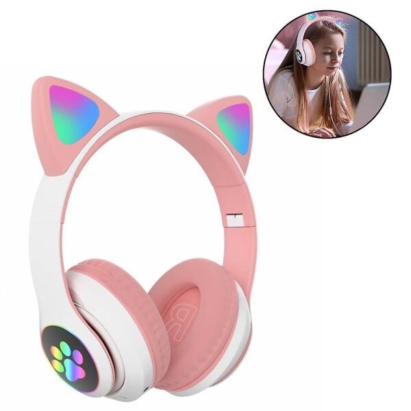 Kuulokkeet Cat Ear Langattomat kuulokkeet, LED Light Up Bluetooth hinta ja tiedot | Kuulokkeet | hobbyhall.fi