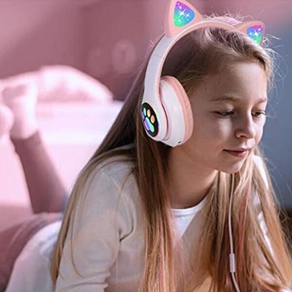 Kuulokkeet Cat Ear Langattomat kuulokkeet, LED Light Up Bluetooth hinta ja tiedot | Kuulokkeet | hobbyhall.fi