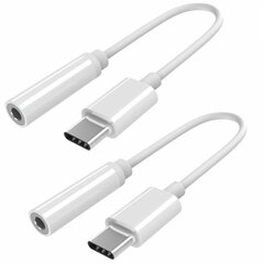 (2 kpl) USB-C-sovitin 3,5 mm kuulokkeisiin Samsung 5g Ultra S21/S22/S23/S24 hinta ja tiedot | Kuulokkeiden tarvikkeet | hobbyhall.fi