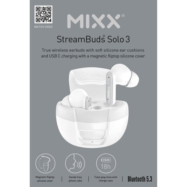 MIXX In-Ear TWS -kuulokkeet Solo 3 White hinta ja tiedot | Kuulokkeet | hobbyhall.fi