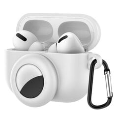 AirPods Pro silikonikuori ja AirTag-pidin Valkoinen Valkoinen yksi koko hinta ja tiedot | Kuulokkeiden tarvikkeet | hobbyhall.fi