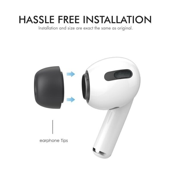 Ahastyle 1 AirPods Pro 2 -nappikuulokkeet silikonimusta keskikokoisena hinta ja tiedot | Kuulokkeiden tarvikkeet | hobbyhall.fi