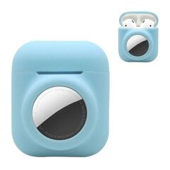 2-in-1 silikonikotelo AirPodsille / AirTag - Sininen sininen hinta ja tiedot | Kuulokkeiden tarvikkeet | hobbyhall.fi