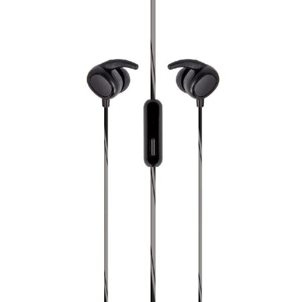 In-ear Stereo Sports -kuulokkeet mikrofonilla, 3,5 mm pistoke - musta musta hinta ja tiedot | Kuulokkeet | hobbyhall.fi