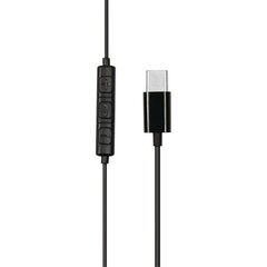 STREETZ Semi-in-ear kuulokkeet, 3-painikkeinen, USB-C - musta hinta ja tiedot | Kuulokkeet | hobbyhall.fi