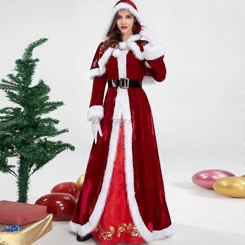 Klassinen Mrs. Claus jouluasu Joulupukki Joulupukki Cosplay Naisten Punaiset puvut Dropshipping 2023 hinta ja tiedot | Naamiaisasut | hobbyhall.fi